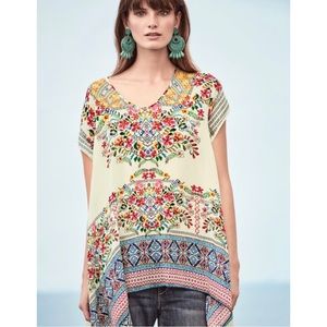 Johnny Was Trends Short Sleeve Printed Top